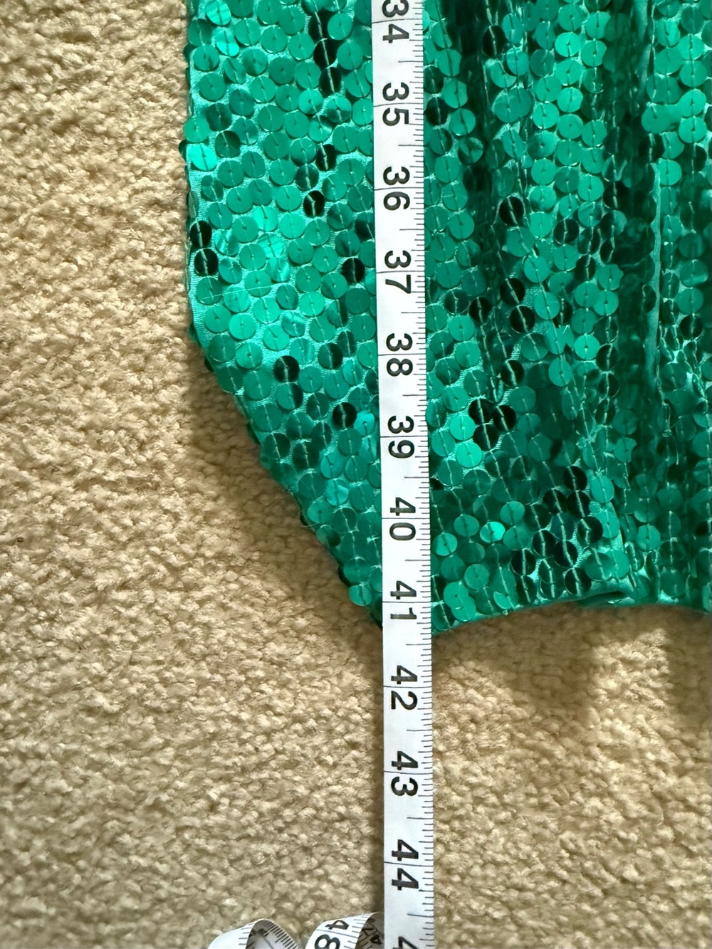 Vintage Nadine Green Sequin High Neck Halter Maxi Gown Dress Size M 80s 90s - Picture 7 of 9